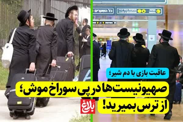 صهیونیست‌ها درپی سوراخ‌موش؛ از ترس بمیرید!